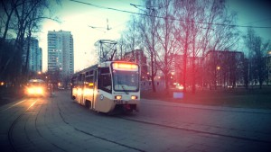 Трамвай №3, курсирующий по району Чертаново Северное 